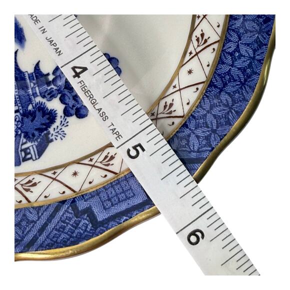 Booths Real Old Willow TEA CUP & SAUCER SET Gold Blue Fine Bone China England - Picture 6 of 9